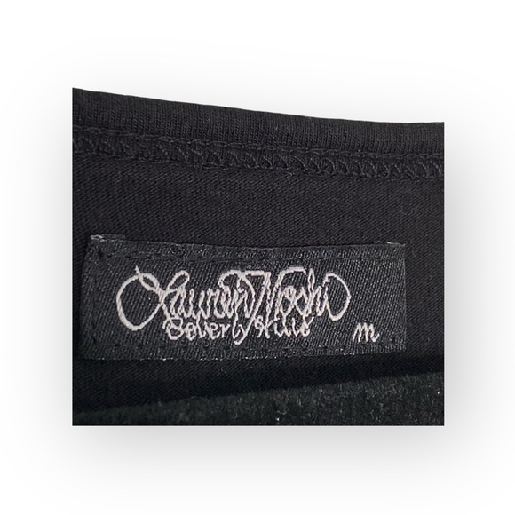 Rare: new Lauren Moshi ✌︎︎ Wanderlust Feather Steer Skull Tee Shirt ✌︎︎ Raw Cut - Picture 5 of 16